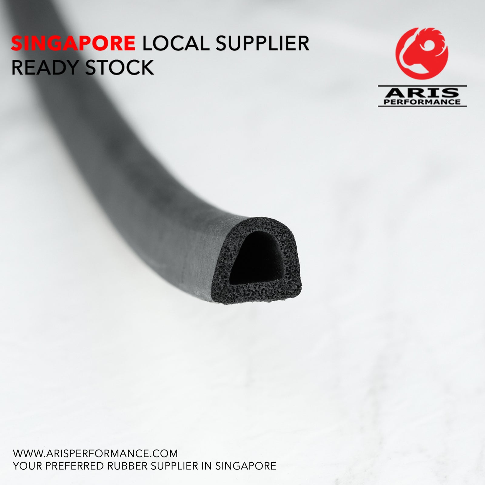 d shape rubber sponge with adhesive